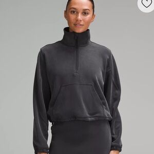 Lululemon Charcoal Brushed Softstreme Half Zip